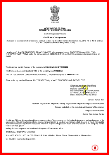  Certificate of Incorporation